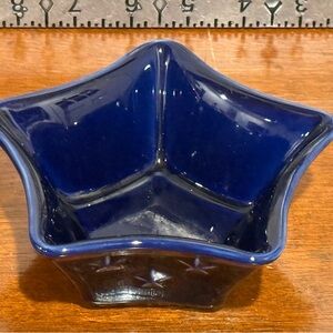 Longaberger Pottery Proudly American Blue Star Dish  USA AMERICANA Dresden Ohio